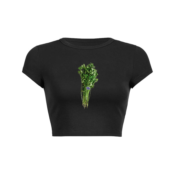 Fresh Cilantro Crop Top Baby Tee