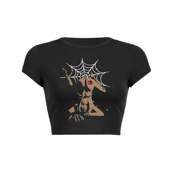 Abstract Web Art Crop Top Baby Tee