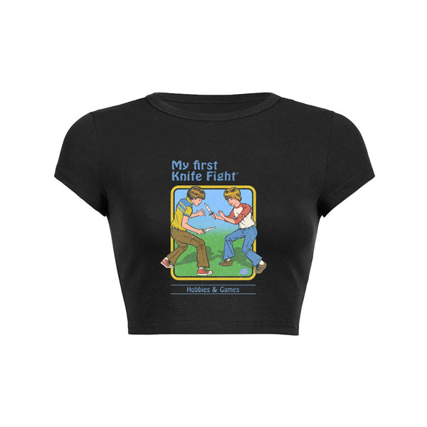 My First Knife Fight Crop Top Baby Tee