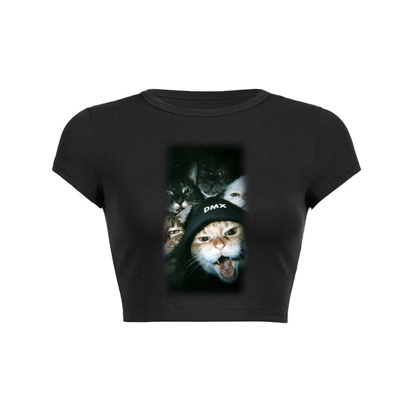 DMX Midnight Cats Crop Top Baby Tee