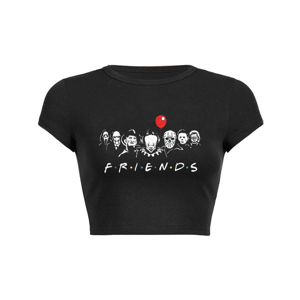 Scary Icons Friends Crop Top Baby Tee