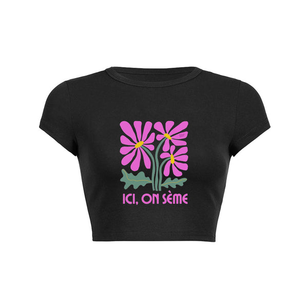 Bloom Here Crop Top Baby Tee