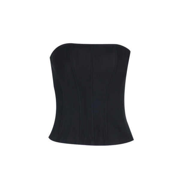 Corset zip-up solid tube top