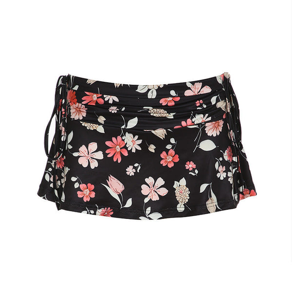 Flower ruched self tie short pant
