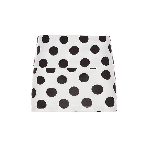 Polka dot A line contrast mini skirt
