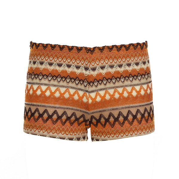 Contrast knitted low rise short pant