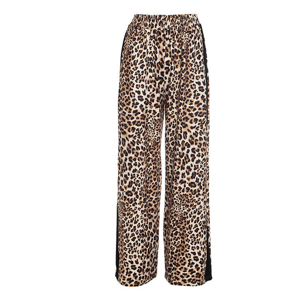 Leopard print pocket medium rise pant