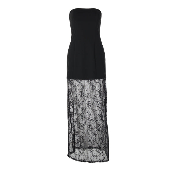 Lace backless tube maxi skirt set