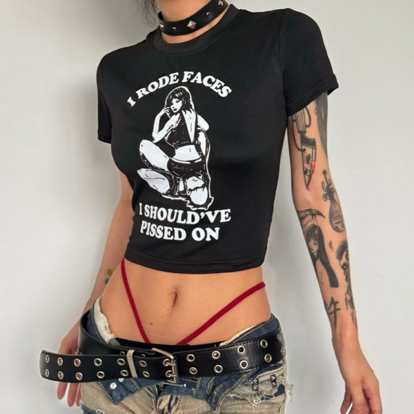 Camiseta corta para bebé I Rode Faces Y2K 