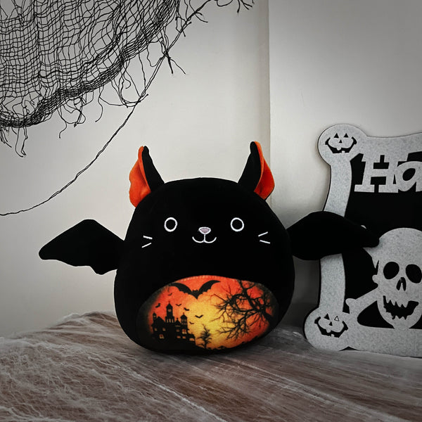 Juguete de peluche Squish espeluznante gótico gótico con murciélago vampiro negro 