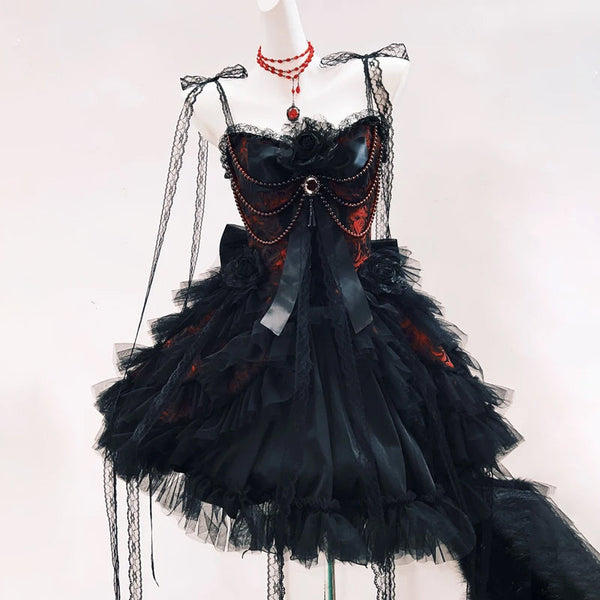 Beaded flower applique self tie cami mini dress