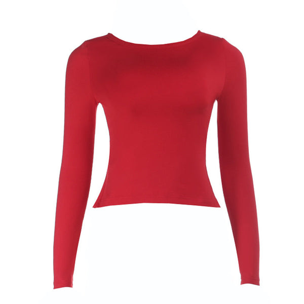 Crewneck long sleeve bowknot lace solid top