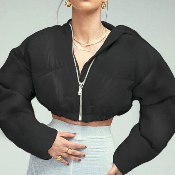 Hoodie long sleeve zip-up coat top