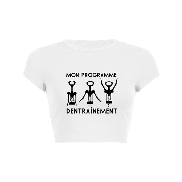 Training Program Crop Top Baby Tee