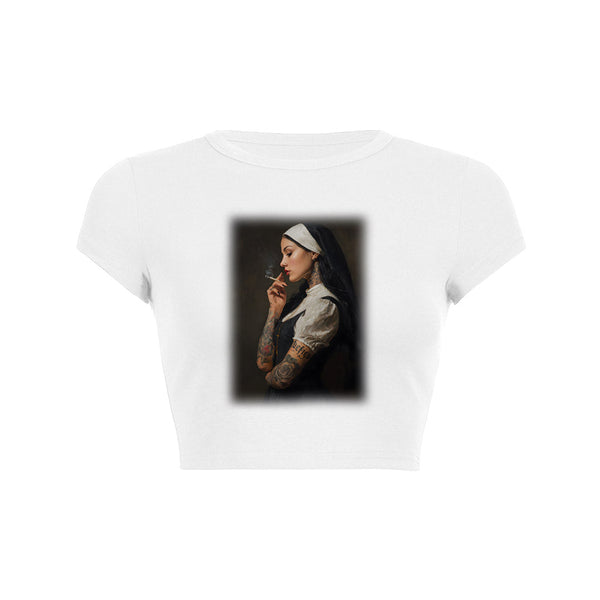 Tattooed Faith Crop Top Baby Tee