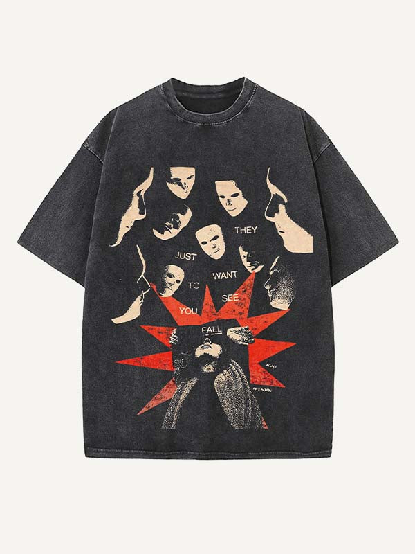 Psychological Mask Design Vintage T-Shirt