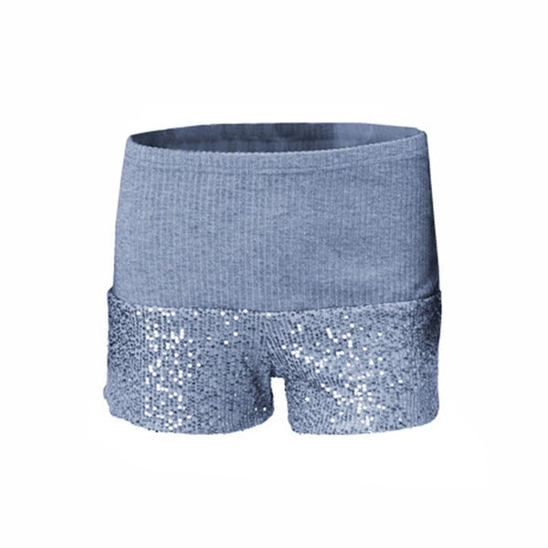 Glitter patchwork textured low rise short pant