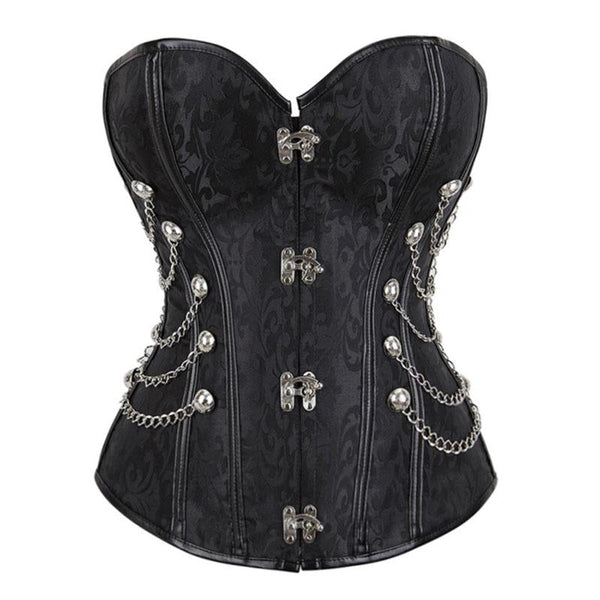 Sweetheart neck metal chain corset tube top