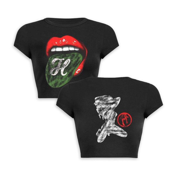 Mouth Art Crop Top Baby Tee