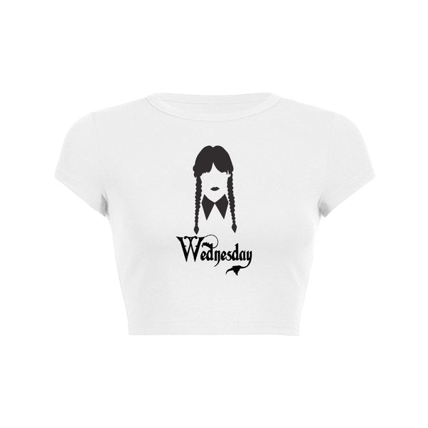 Gothic Wednesday Crop Top Baby Tee