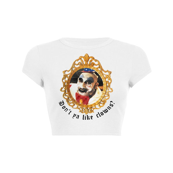 Vintage Clown Frame Crop Top Baby Tee