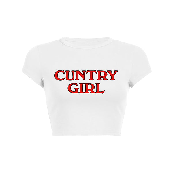 Bold Country Girl Crop Top Baby Tee