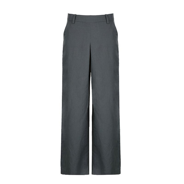 Zip-up wide leg medium rise pant