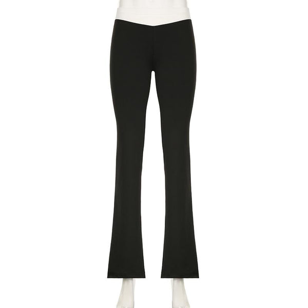 Stitch high rise contrast ruched pant