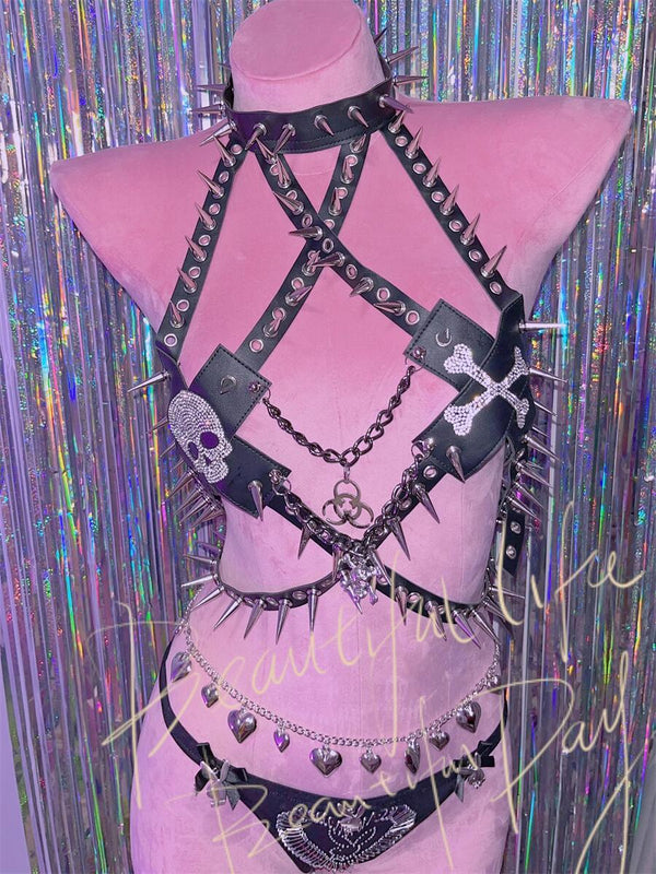 Halter rivet metal chain harness top