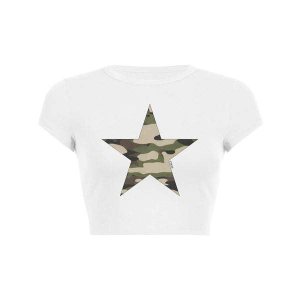 Camo Star Crop Top Baby Tee