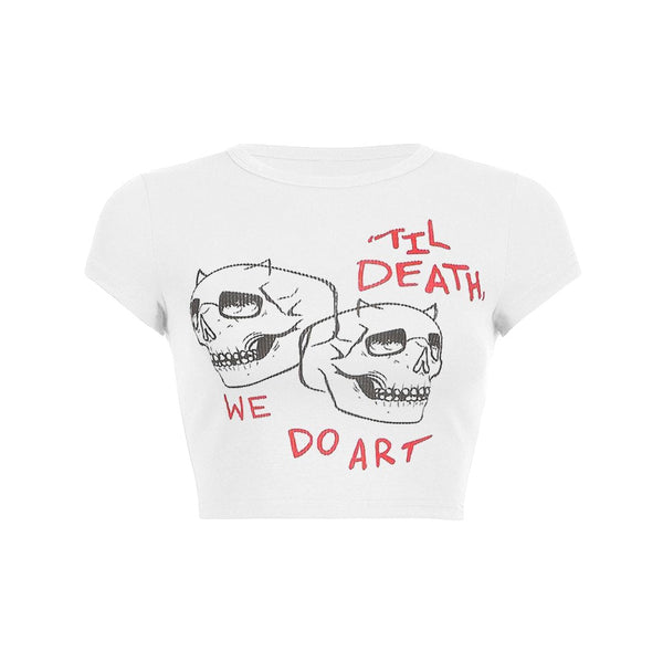 Skull Art Lovers Crop Top Baby Tee