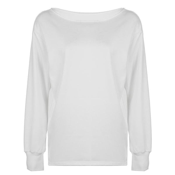 Long sleeve round neck solid top