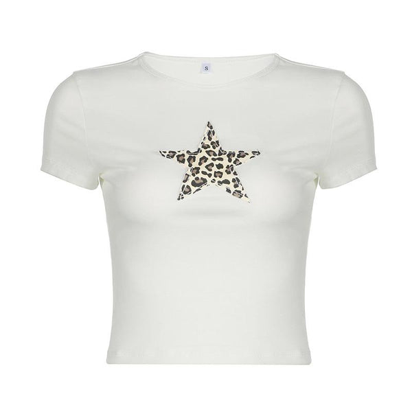 Short sleeve star pattern top