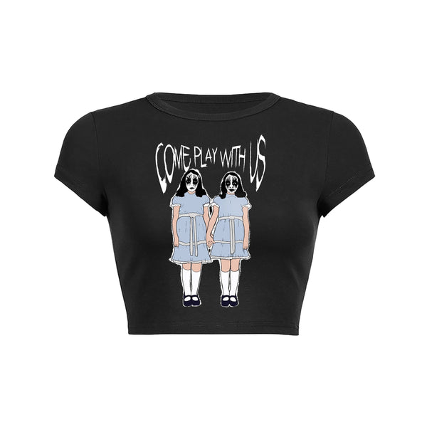 Haunted Twins Crop Top Baby Tee