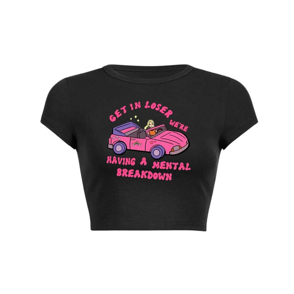 Get In Y2K Baby Tee Crop Top