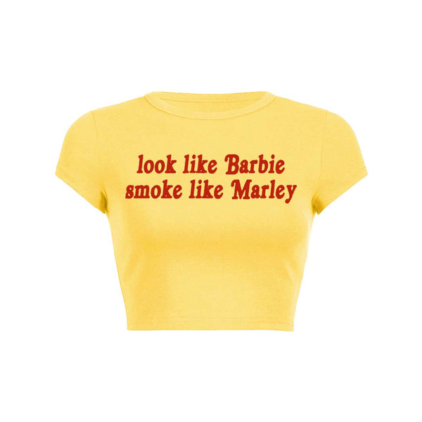 Smoke Like Marley Y2K Baby Tee Crop Top