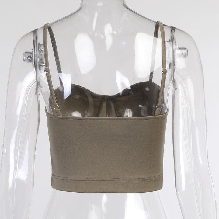 Herat neck solid cami crop top - Halibuy