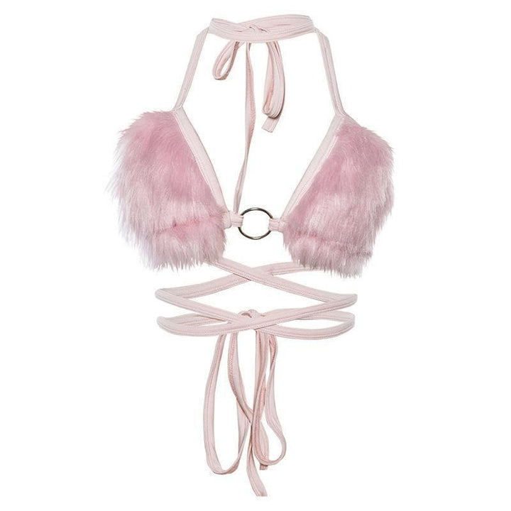 Furry Bra Top - Halibuy